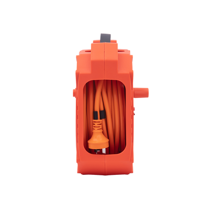 Click Heavy Duty Orange and Grey Cable Reel - 20m - 4 Outlet
