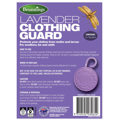 Brunnings Lavender Clothing Guard Hanging Disk - 2 Pack