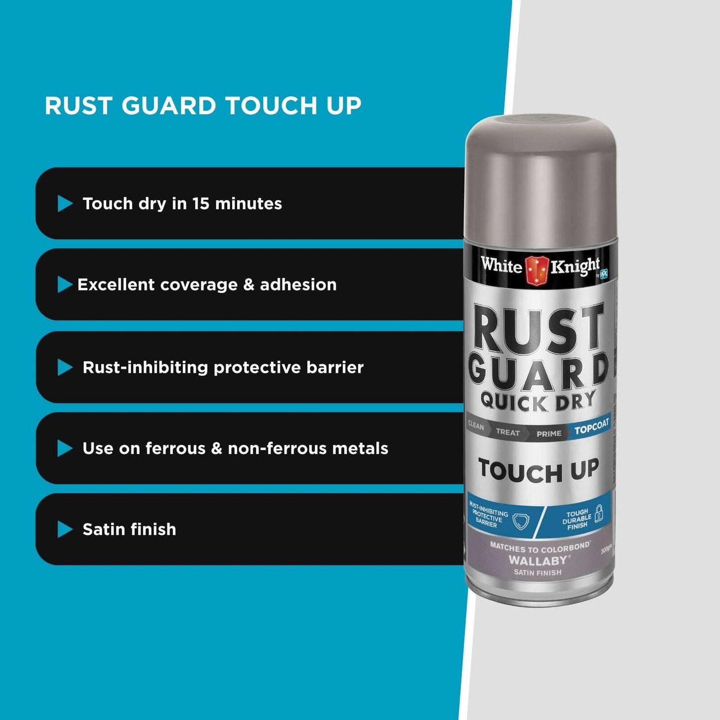 White Knight Rust Guard Spray Paint - 300g - Wallaby