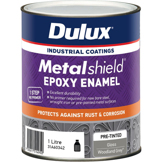 Dulux Metalshield Epoxy Enamel Gloss Paint - 1L - Woodland Grey