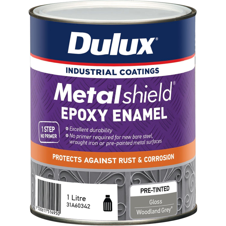 Dulux Metalshield Epoxy Enamel Gloss Paint - 1L - Woodland Grey