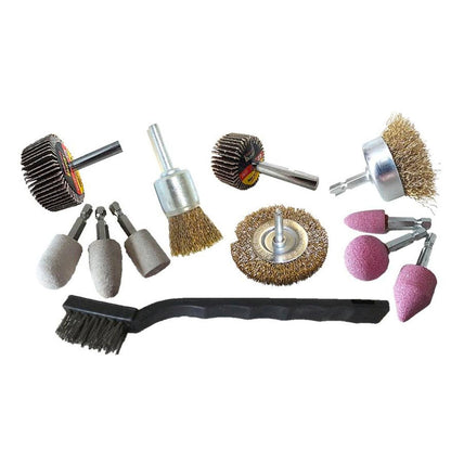 Josco 12 Piece Drill Accessory Kit - Brushes - Wire Felt - Versatile Use