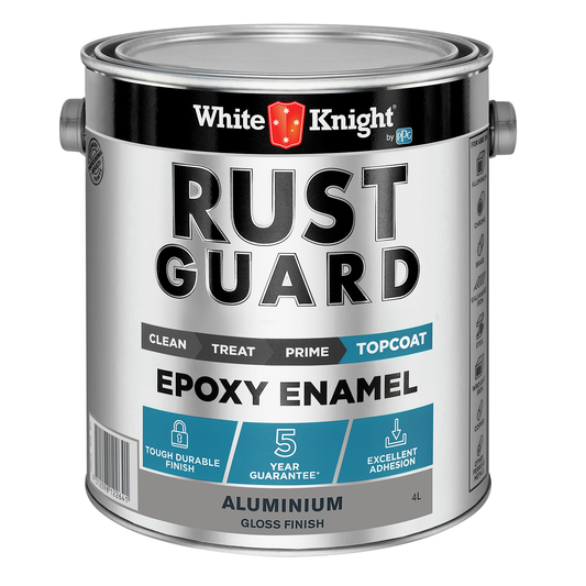 White Knight Rust Guard Aluminium Gloss Epoxy Enamel Paint - 4L