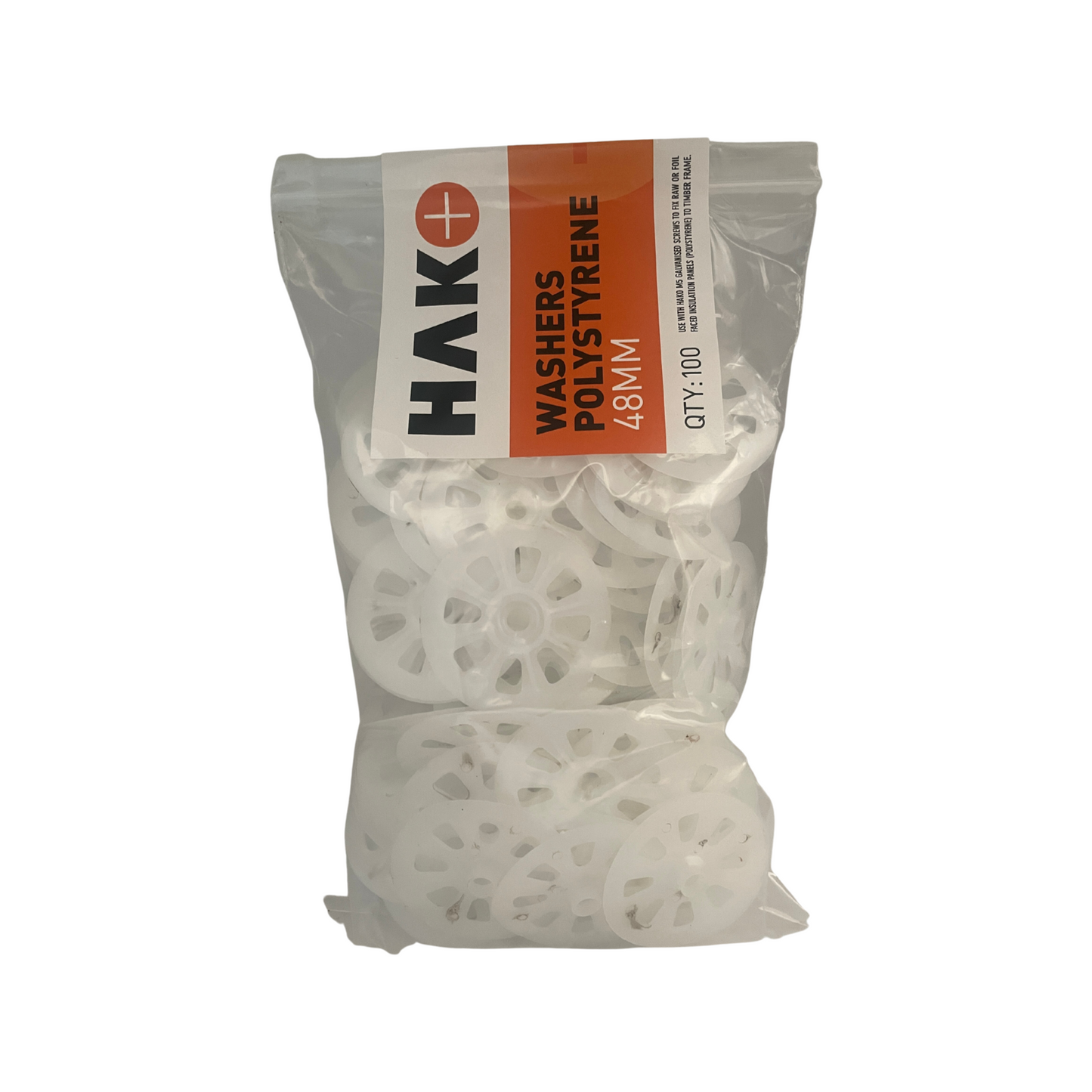 Tox Fasteners Polystyrene EPS Washer - 48mm - 100 Pack - White