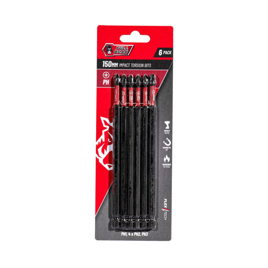 Full Boar Magnetic Impact Torsion Bits Set PH x 150mm 6 Pack