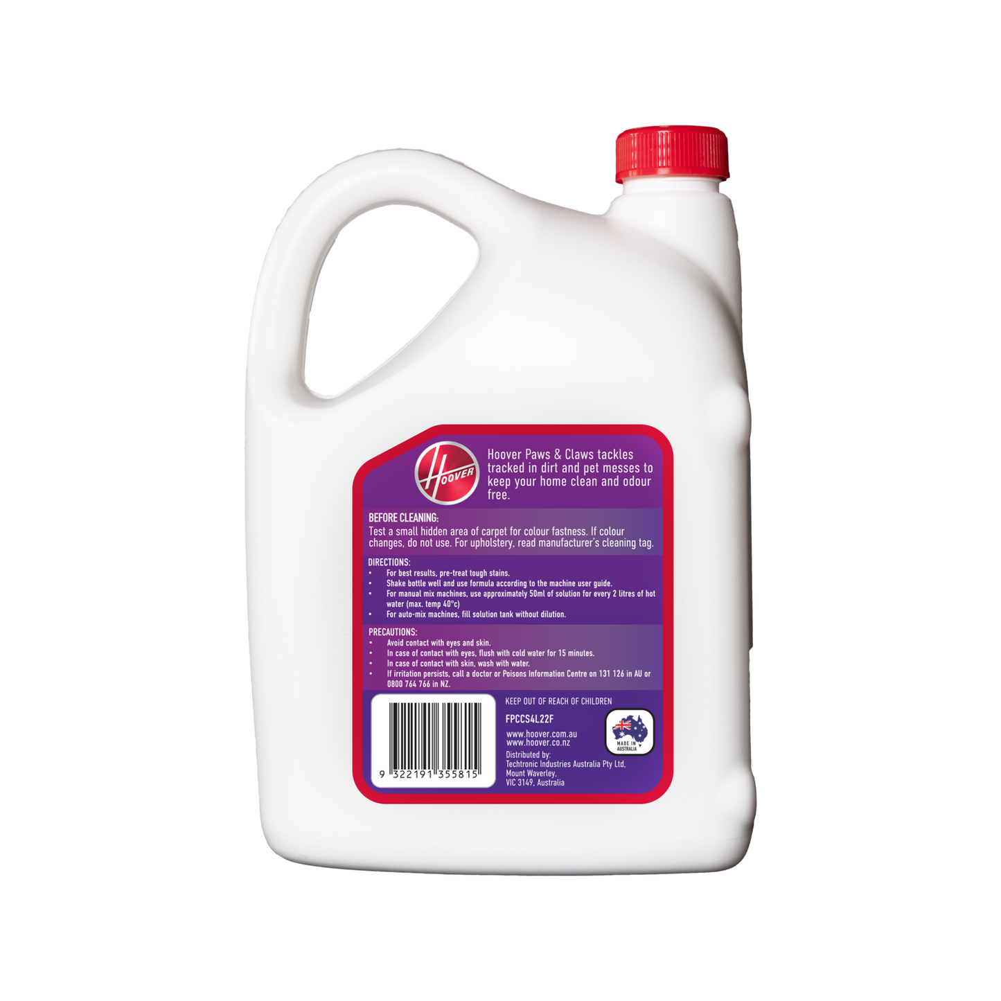 Hoover Paws Claws Cleaning Solution - 4L