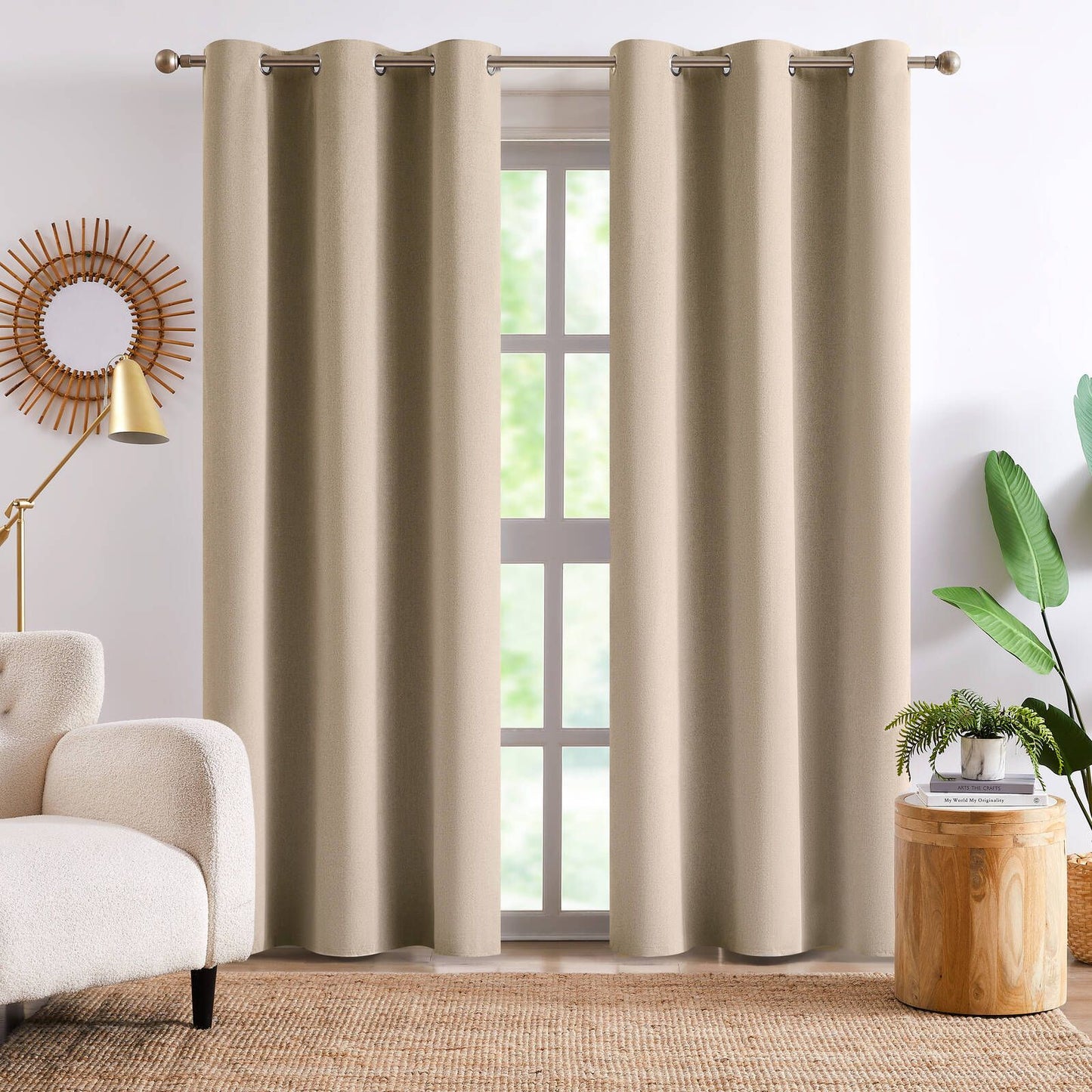 Claremont Ori Eyelet Blockout Curtain - 120 x 223cm - Natural