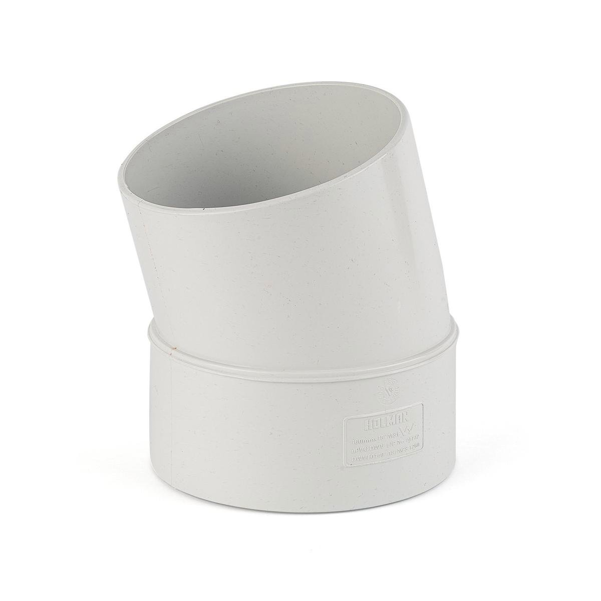 Holman PVC DWV Bend - 100mm - Grey - Male & Female 15°