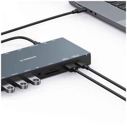 mBeat 15 In 1 Triple Display USB-C Dock Space Grey MB-UCD-X15