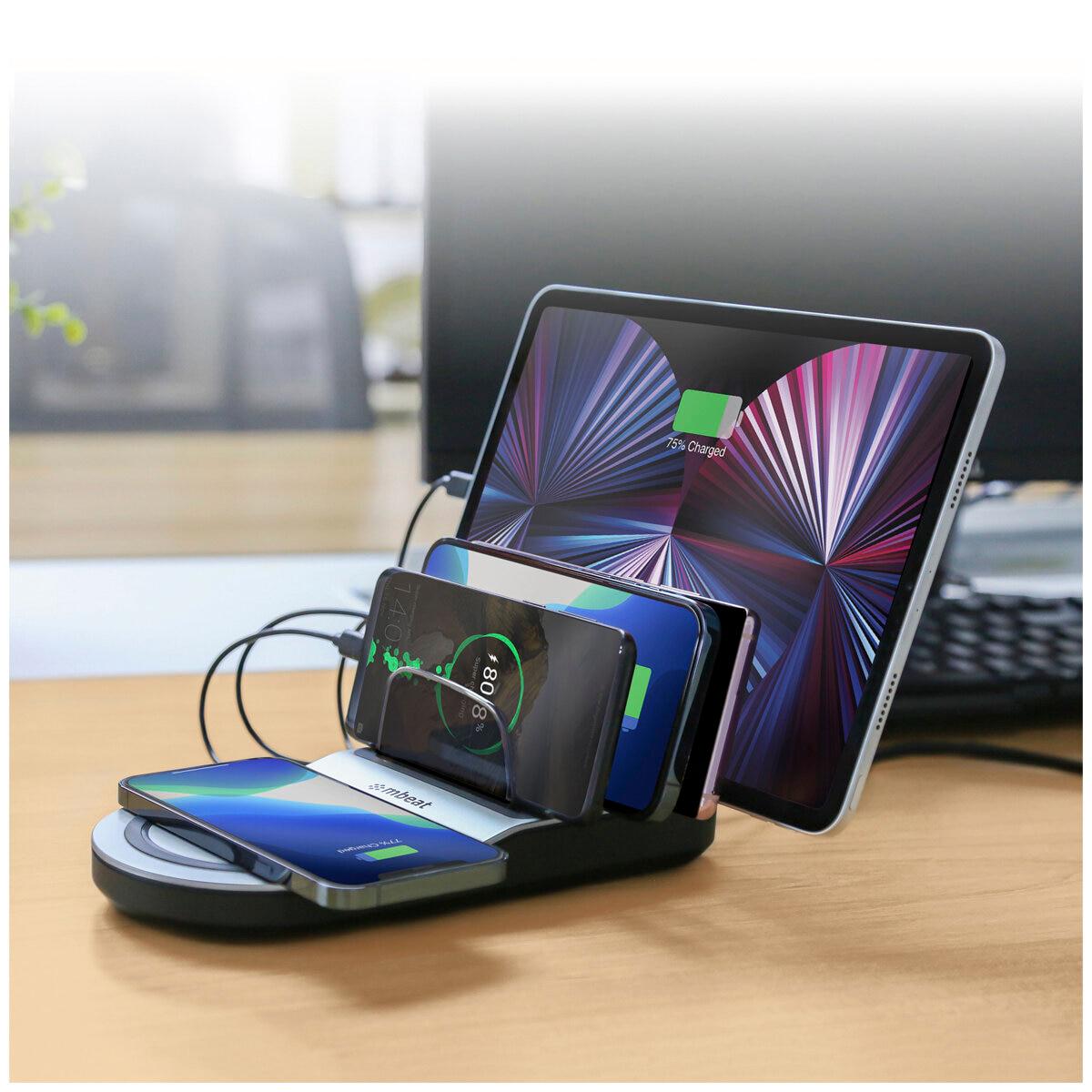 mbeat Gorilla Power 50W Qi Certified Multi-Device USB and Wireless Charging Dock MB-UWC-5K