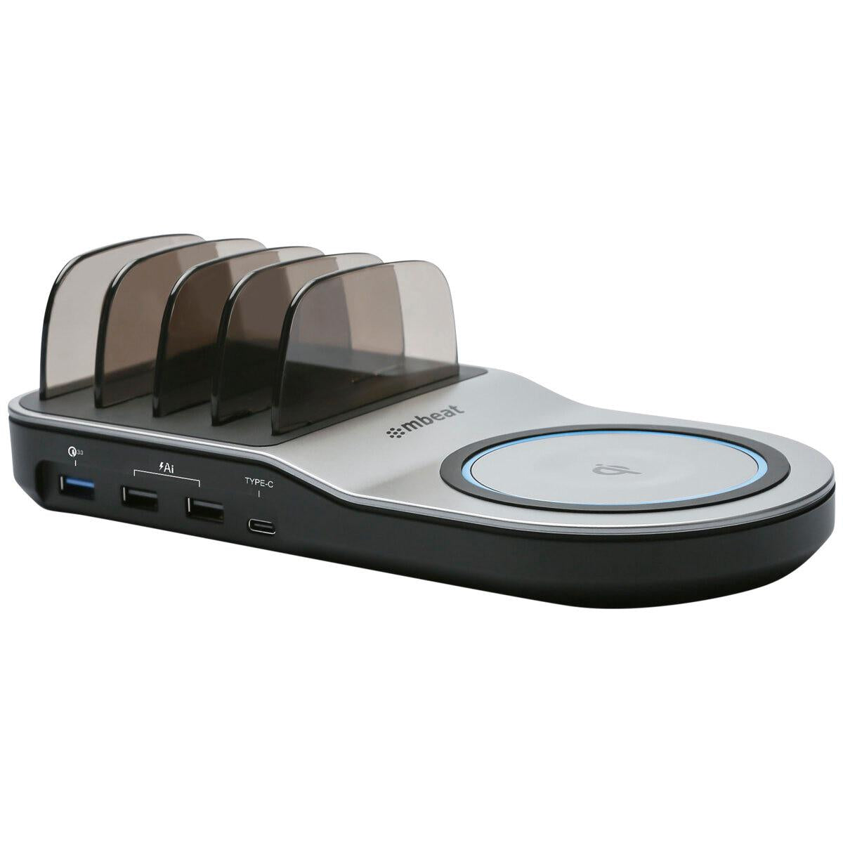 mbeat Gorilla Power 50W Qi Certified Multi-Device USB and Wireless Charging Dock MB-UWC-5K