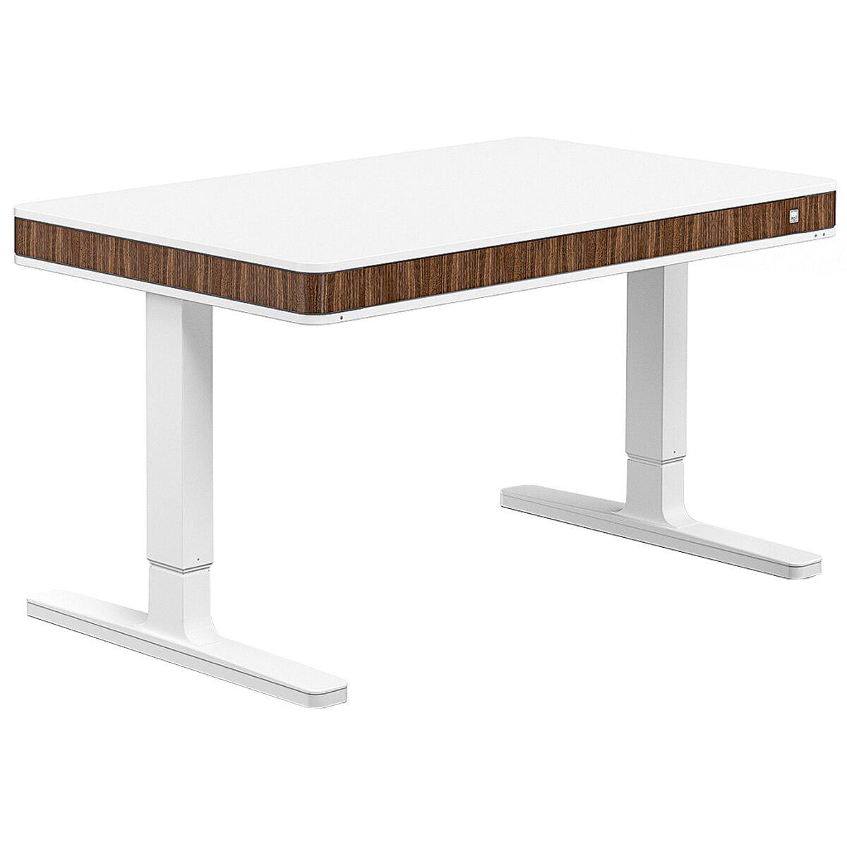 moll T7 Walnut Sit and Stand Desk White and Walnut