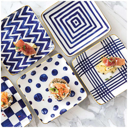 over&back Appetiser Square Plates 6 Piece Set