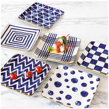 over&back Appetiser Square Plates 6 Piece Set