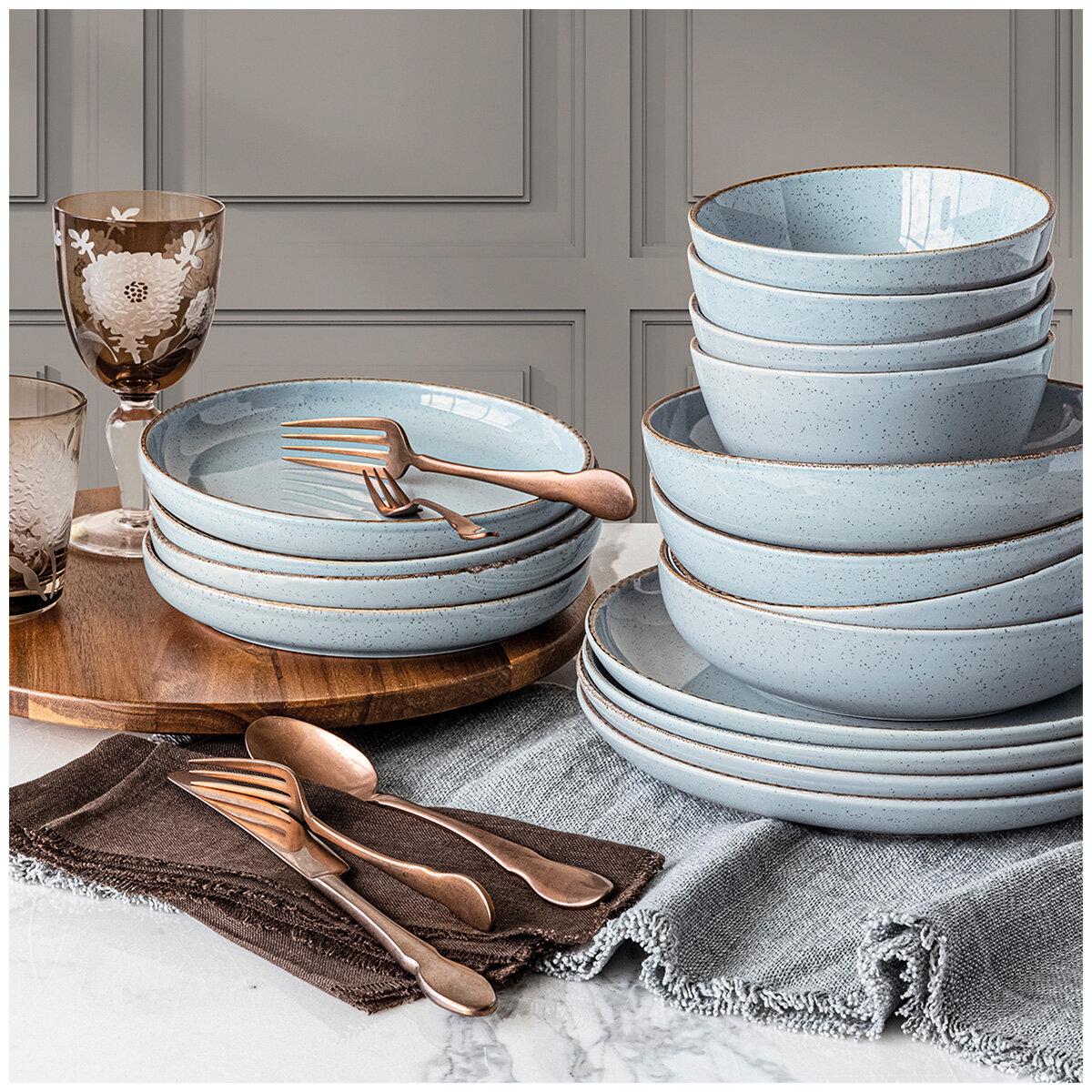 over&back Options Dinner Set 16 Piece Blue