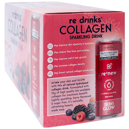 re'drinks re'new Sparkling Collagen Drink 12 x 330ml