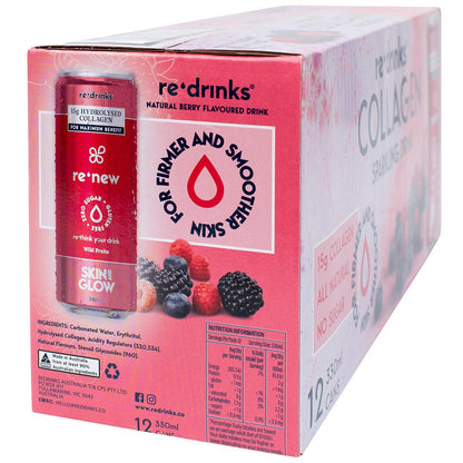 re'drinks re'new Sparkling Collagen Drink 12 x 330ml