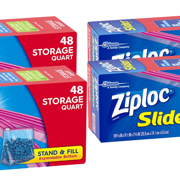 Ziploc Slider Storage Bags 166 Count Variety Pack: Quart 96 ct Gallon 70 ct